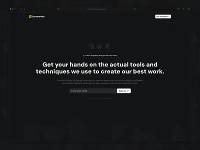 Minimalist Email Capture Interface darkmode emailcapture figma framer interface landing page lemon newsletter responsive simplicity ui uidesign userexperience userinterface ux uxdesign web design websitedesign webui