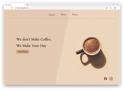 Ada Cafe branding coffee coffee shop graphic design landing page small business ux web design