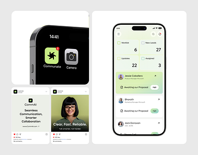 CommAI - Personal AI Assistant admin dashboard ai ai assistant app assistant chat chatbot crm dashboard dashboard design interface mobile app saas service ui ux web web design