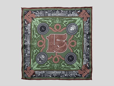 Poszetka 15 fashion illustration pocket square scarf silk