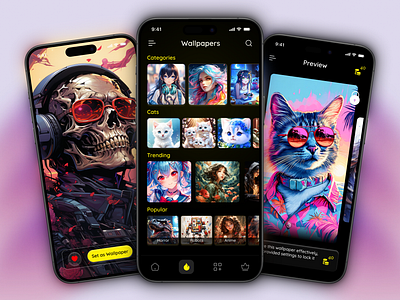 Wallpaper App UI ai generated art ai image ai image generator ai premium ai wallpaper ai wallpaper app ai wallpaper app ui app design mobile app mobile uiux mobile wallpaper premium screen premium ui ui ui design uiux wallpaper wallpaper app wallpaper ui wallpapers