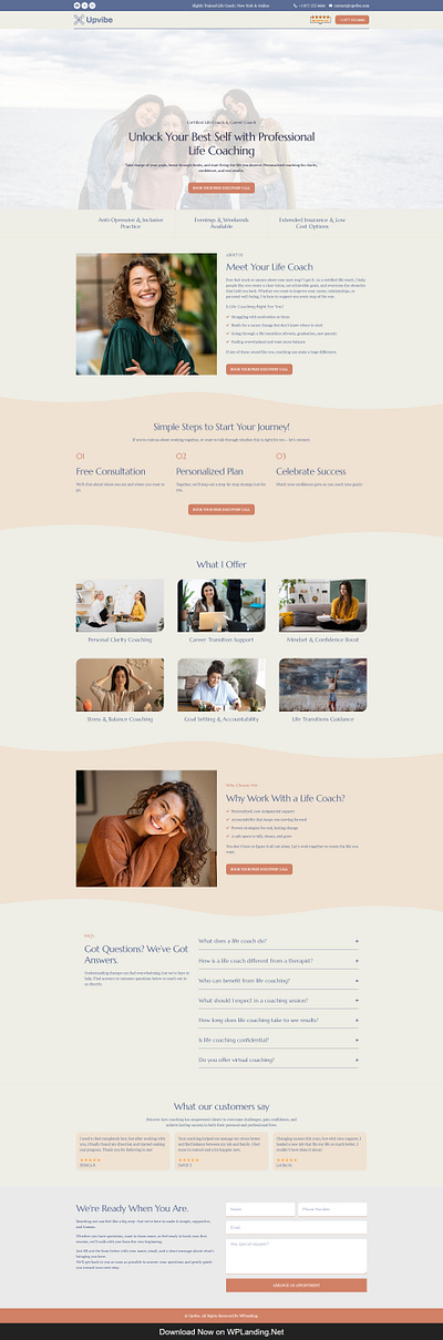 Upvibe – Life Coach Landing Page coach landing page life coach life coach landing page life coaching life coaching landing page