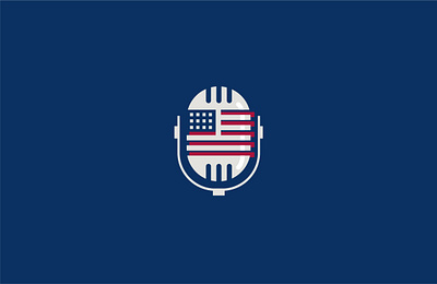 American podcast american branding flag graphic design identity microphone podcast usa