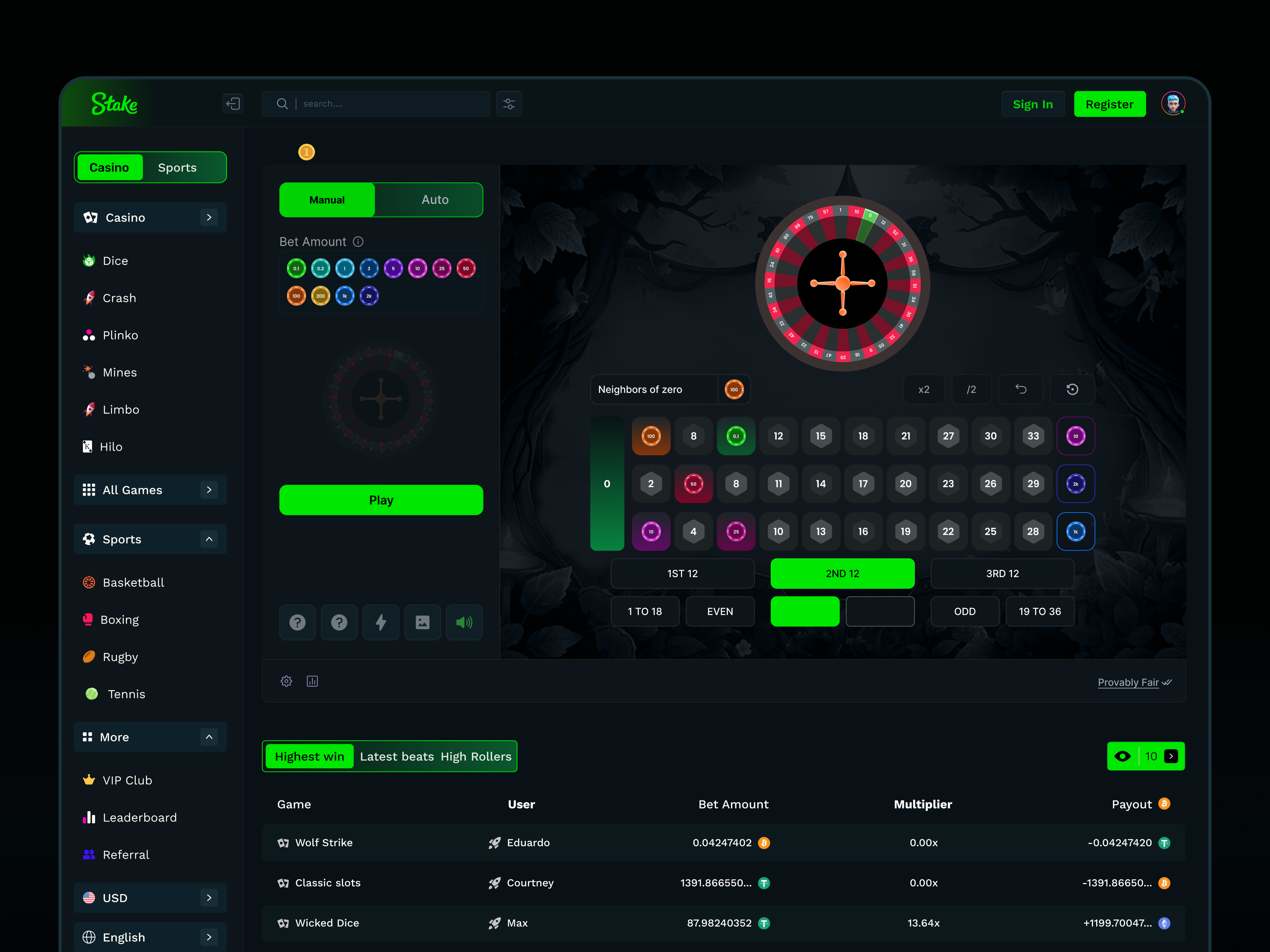 Stake - Gaming Website Design casino website casino wheel page gambling game ui ux gaming website online gaming website