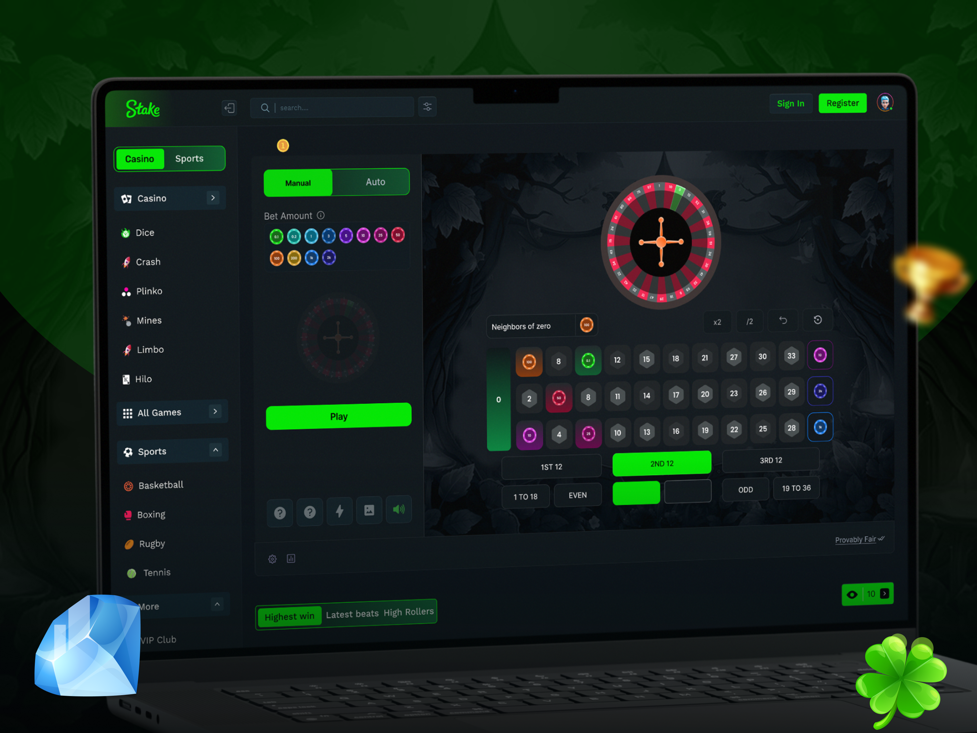 Example of Gambling Website (Desktop + Mobile) 
