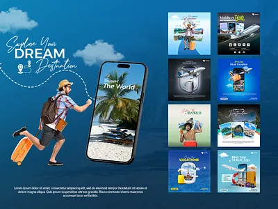 Adventure and traveling social media posts Design