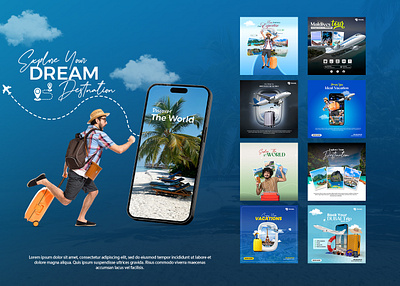 Adventure and traveling social media posts Design