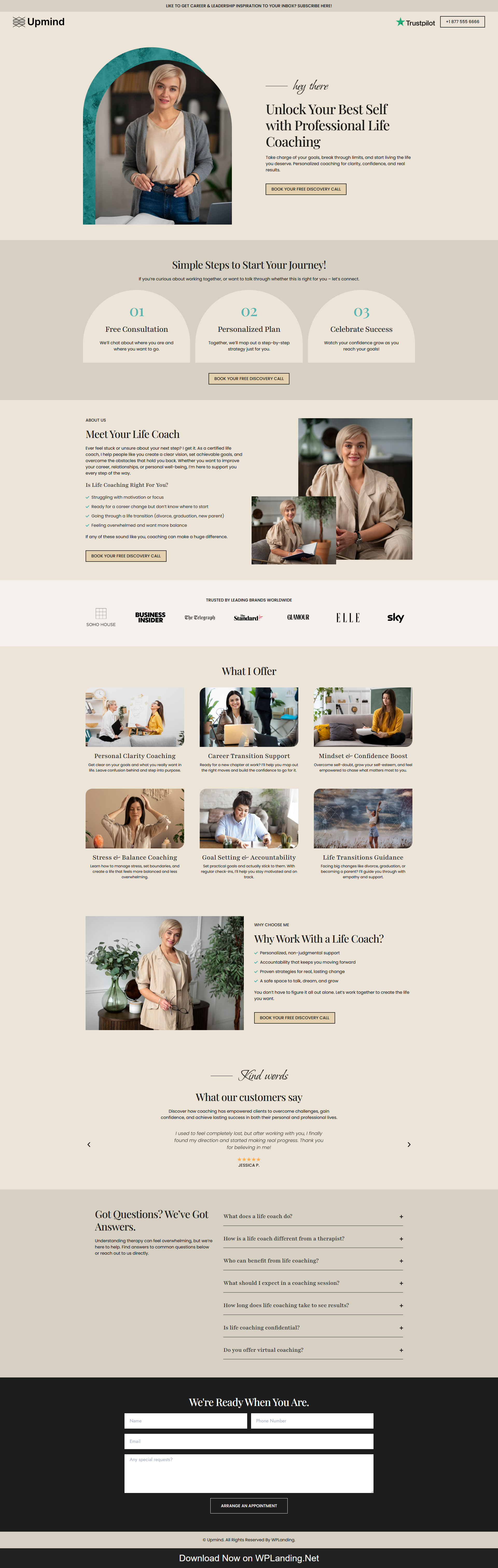 Upmind – Life Coach Landing Page coach landing page life coach life coach landing page life coaching life coaching landing page