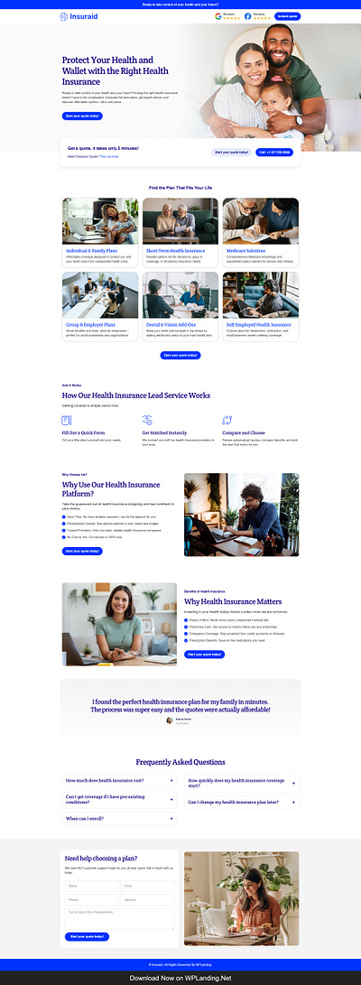 Insuraid – Health Insurance Landing Page health insurance health insurance landing page health insurance website insurance landing page medical insurance
