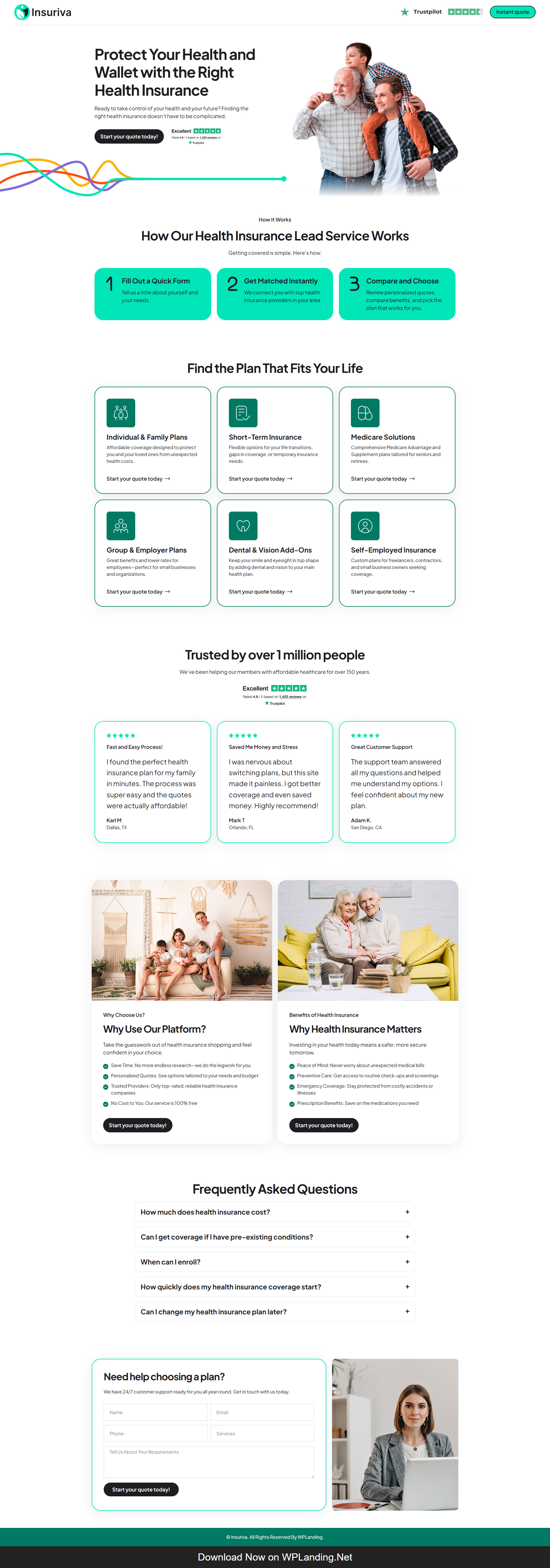 Insuriva – Health Insurance Landing Page health insurance health insurance landing page health insurance website insurance landing page medical insurance
