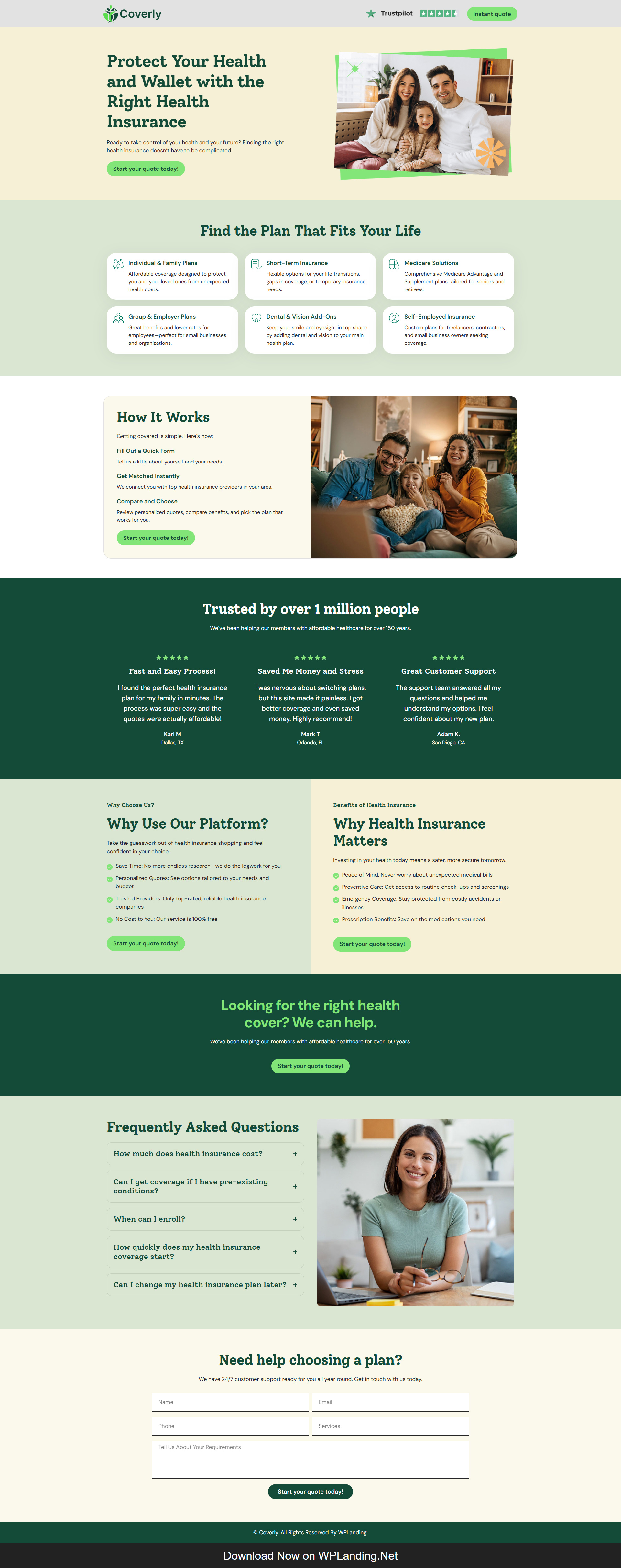 Coverly – Health Insurance Landing Page health insurance health insurance landing page health insurance website insurance landing page medical insurance