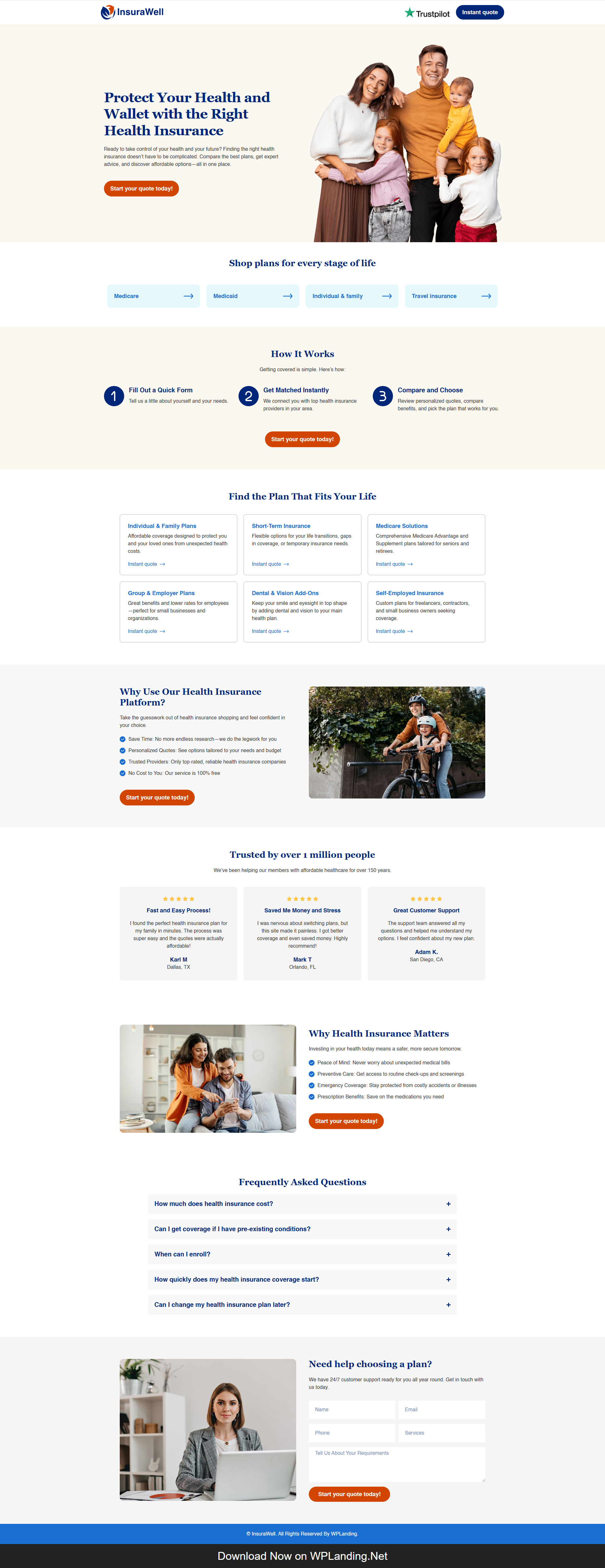 InsuraWell – Health Insurance Landing Page health insurance health insurance landing page health insurance website insurance landing page medical insurance
