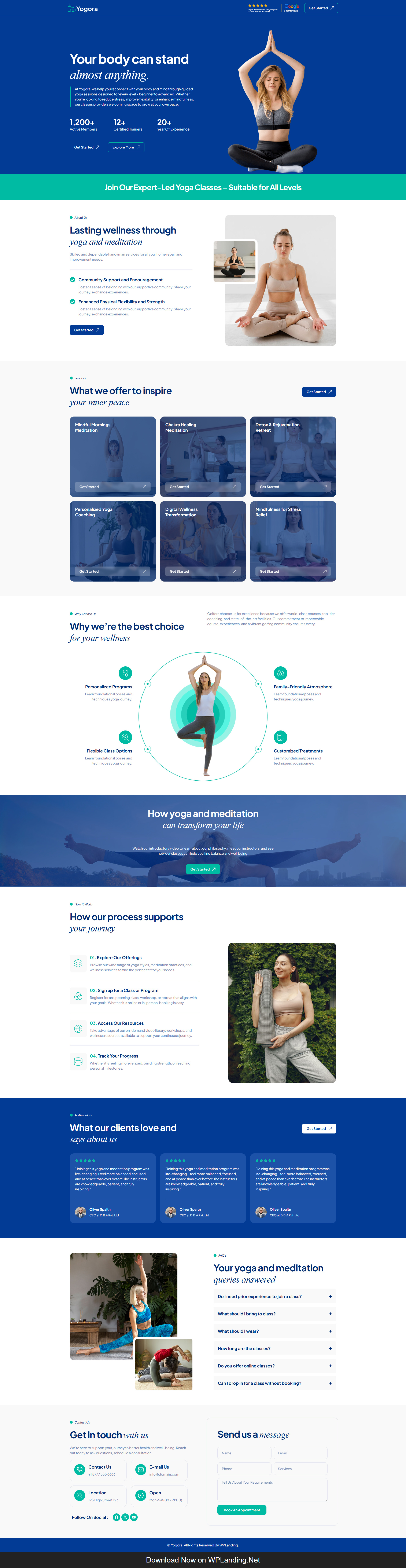 Yogora – Yoga Landing Page yoga landing yoga landing page yoga studio landing page yoga website yoga website design