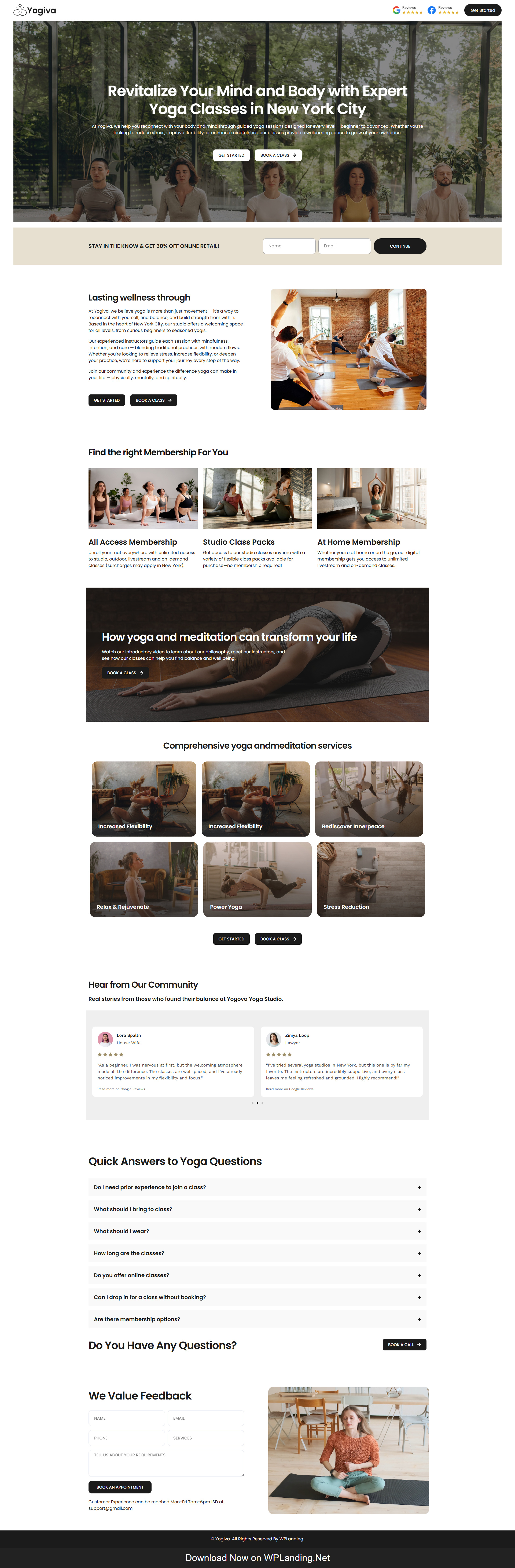 Yogiva – Yoga Landing Page yoga landing yoga landing page yoga studio landing page yoga website yoga website design