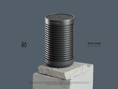 B&O Explore • 3D render 3d design 3d graphics 3d render bangandolufsen beosound durable explore portable product design product visualisation redshift render speaker