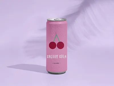 Cherry Cola Can Design 🍒 branding design drink design fun design graphic design illustration logo mockup packaging product product concept product design product packaging retro vector vector design vintage