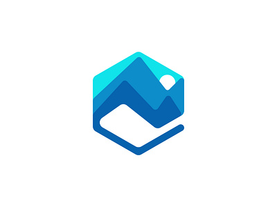Mountain Golf abstract golf logo creative geometric golf logo golf coach golf iron golf logo golf stick golfer hexagon icon mark modern golf logo mountain golf professional sun symbol valley