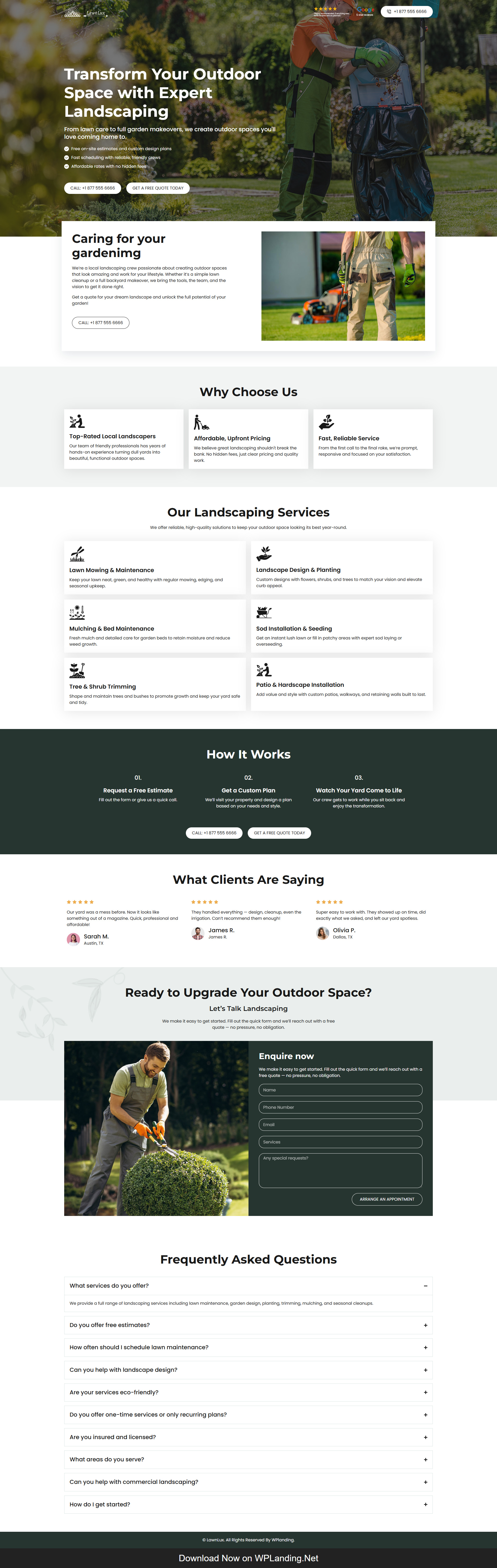 LawnLux – Landscaping Landing Page gardening landing page landscape landscaping dribbble landscaping landing page plant landing page