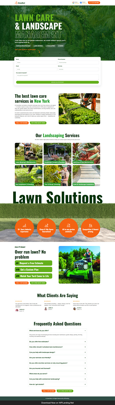 GreenNest – Landscaping Landing Page gardening landing page landscape landscaping dribbble landscaping landing page plant landing page