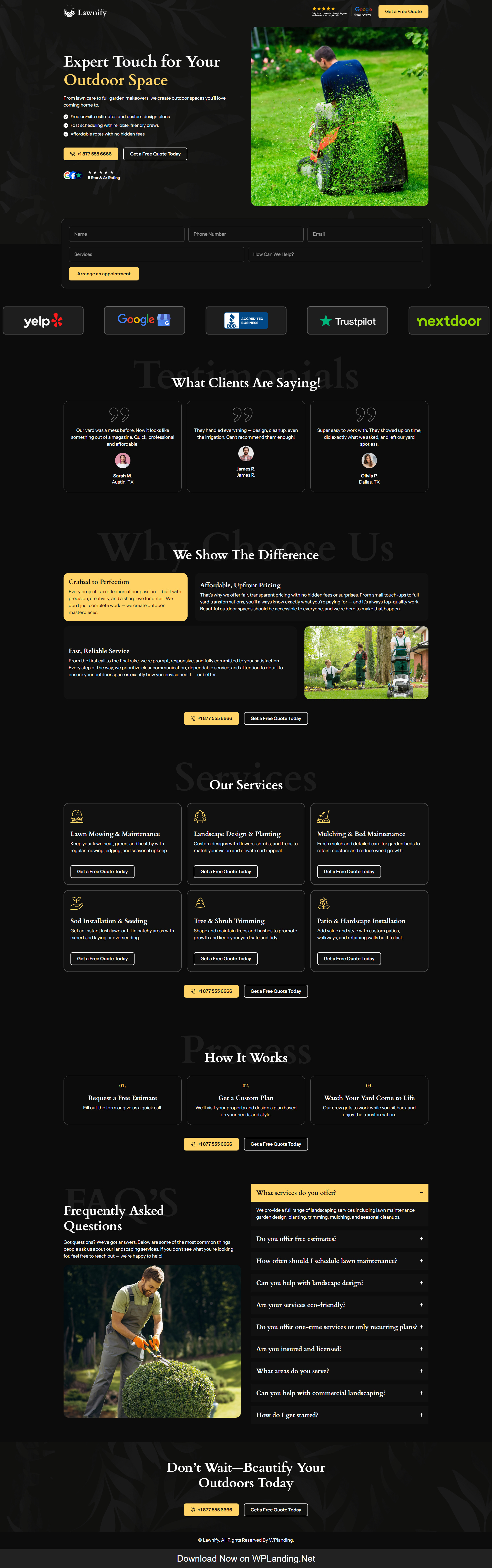 Lawnify – Landscaping Landing Page gardening landing page landscape landscaping dribbble landscaping landing page plant landing page