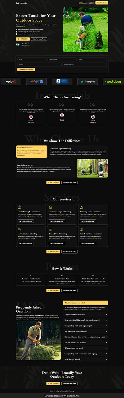 Lawnify – Landscaping Landing Page gardening landing page landscape landscaping dribbble landscaping landing page plant landing page