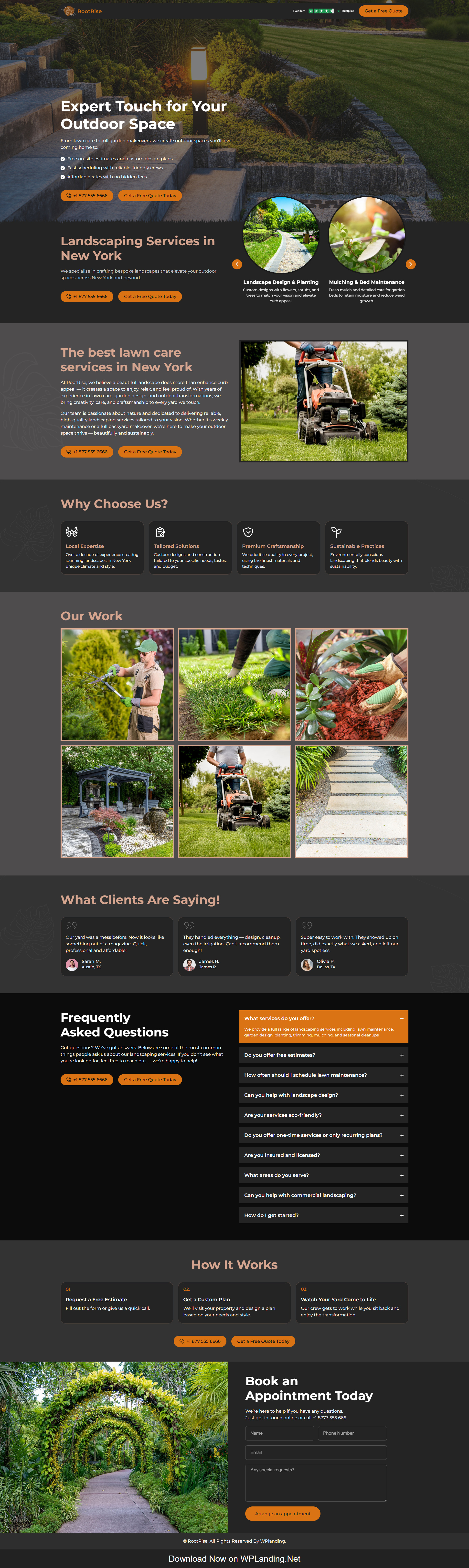 RootRise – Landscaping Landing Page gardening landing page landscape landscaping dribbble landscaping landing page plant landing page