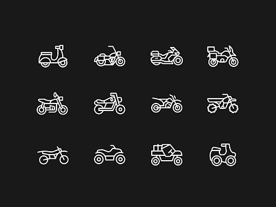 Motorcycle icons bike icon iconcollection icondesign icons illustration motor motorbike motorcycle vehicle