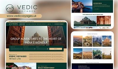 Vedic Voyages – Tours and Travel Website UI Design app branding design graphic design illustration logo motion graphics ui ux vector