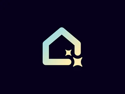 Home Shine app icon bright business logo cleaning creative flash flat home home clean home shine house icon light logo mark shine simple spark symbol timeless