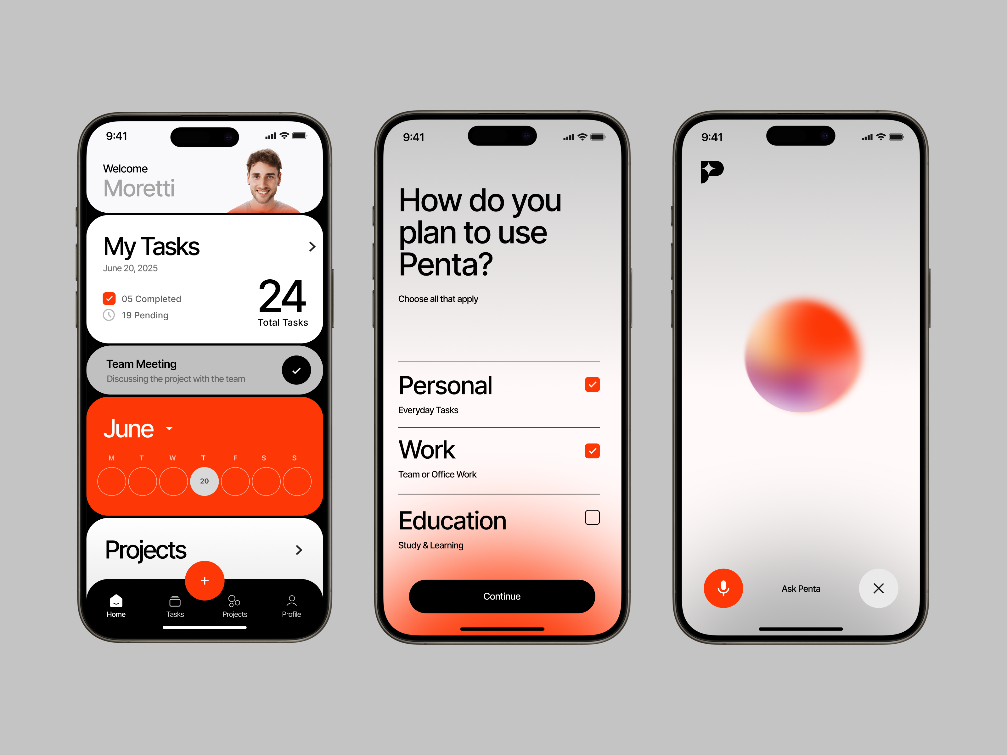 PENTA – Mobile App UI android ui app design app interface clean design creative design dark mode design system figma design interface ios design light mode minimal ui mobile app mobile ui mobile ux modern ui productivity app ui design user interface ux design