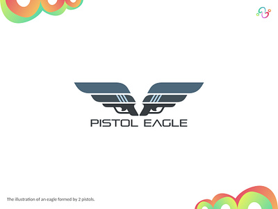 Pistol Eagle Logo animal armor armory bird brand design eagle falcon gun logo design logo designer logo for sale logo idea logo inspiration logomark logotype pistol weapon wing zzoe iggi