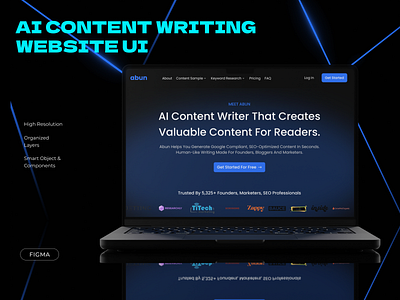 AI Content Writing Website UI figma graphic design ui ux website