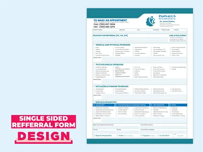 Psychological referral pad design branding graphic design print design psychology referral form design referral pad