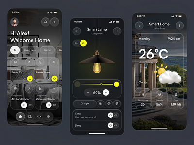Smart Home Mobile App UI – Control Your Home Effortlessly app app design glass effect home automation home control app home tech ios iot app liquid glass mobile mobile app smart home smart home app smart living app
