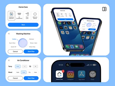 Home Care App UI Elements app app design app icon asd care care app dynamic dynamic island graphic design home care home care app house house care ios iphone light mode minimal ui ui ui element ux