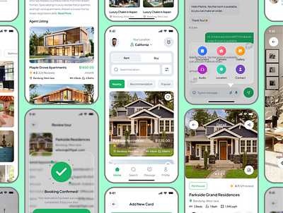 RealNest - Real Estate Apps 2025 trends app design app inspiration branding dailyux figma glasmorphism glass effect home screen popular product design real estate real estate app real state app ui design ui ui8 uiux web design