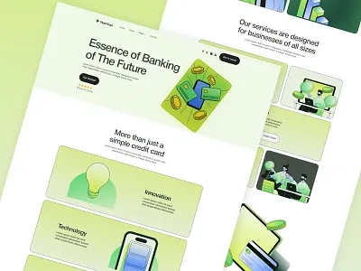 Fintech Landing Page — Reinventing the Future of Digital Banking animation design finance landing fintech landing graphic design landingpage ui ux web design