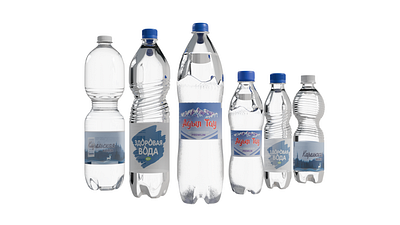 3D modes for a mineral water company 3d mockups 3d modeling ads advertisment blender blender3d bottle bottles mineral water promotion