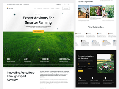 Agriculture Consulting Landing Page agribusiness agriculture agritech farming farmlife organicfarming smartfarming ui