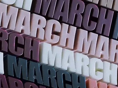 March 3D Typography 👾 animation
