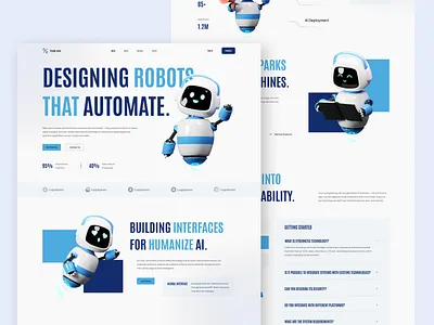 PUDDY ROBO - An AI developement Saas Landing Page ai landing page ai page simple saas landing page simple robot page ui