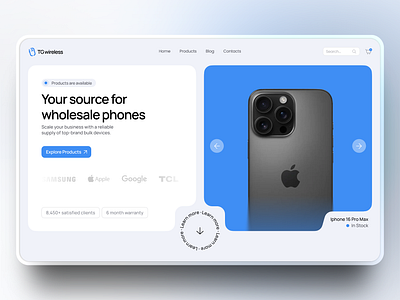 Clean Wholesale Phone Store UI app design ui ux