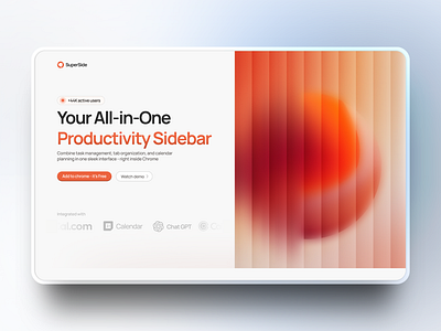 Productivity Chrome Extension Landing Page UI app chromeextension design productivitydesign ui ux