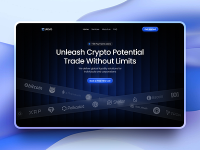 Crypto Trading Platform Landing Page UI Design cryptoui darkmodeui dashboardui fintechdesign landingpagedesign productdesign saasdesign ui ux web3ux