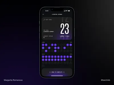 Habit tracker app dark ui habbit ui ux