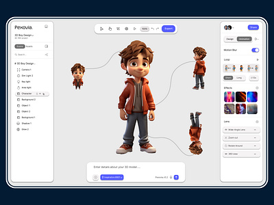 Modern 3D Character Editor UI/UX Design Concept 3d animation dashboard 3d animation software ui 3d character design 3d editor ui 3d model design ui 3d viewer design 3d workspace ui animation control panel animation tool interface character modeling ui clean dashboard design creative editor ui design tool interface designer tool dashboard interaction design minimal ui design modern ui ux product design ux design concept web app ui design