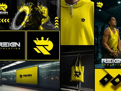 Reign Athletics brand identity desgn branding design fitness logo graphic design logo typography