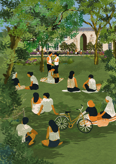 Summer in the City drawing editorial illustration