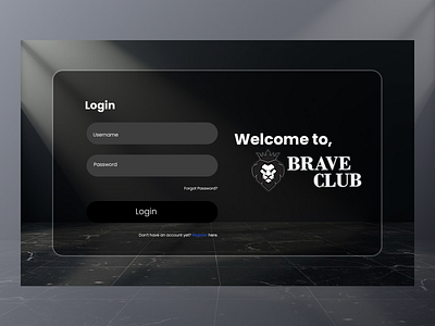 Brave Club Login & Registration UI animation app branding design graphic design illustration logo typography ui ux vector