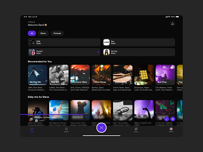 ListenMe - Music Platform App Tablet Version figma mobile app mobile app design music app music platform music platform app ui ui design ui designer uiux uiux design uiux designer ux ux design ux designer